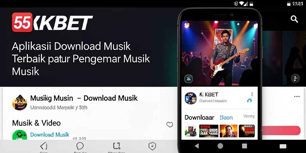 Antarmuka aplikasi 55KBET yang menarik untuk Download Musik.