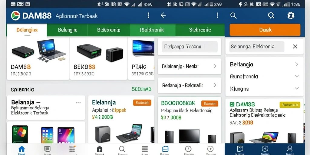 Tampilan antarmuka DAM88 yang menarik dan fungsional untuk belanja elektronik.