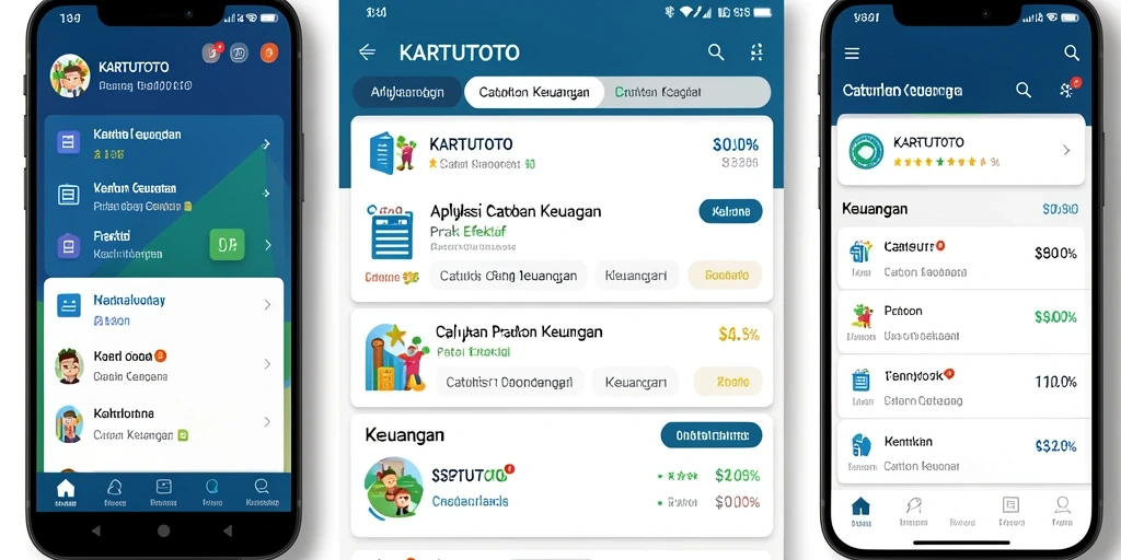 Antarmuka aplikasi KARTUTOTO dengan fitur Catatan Keuangan yang mudah digunakan.