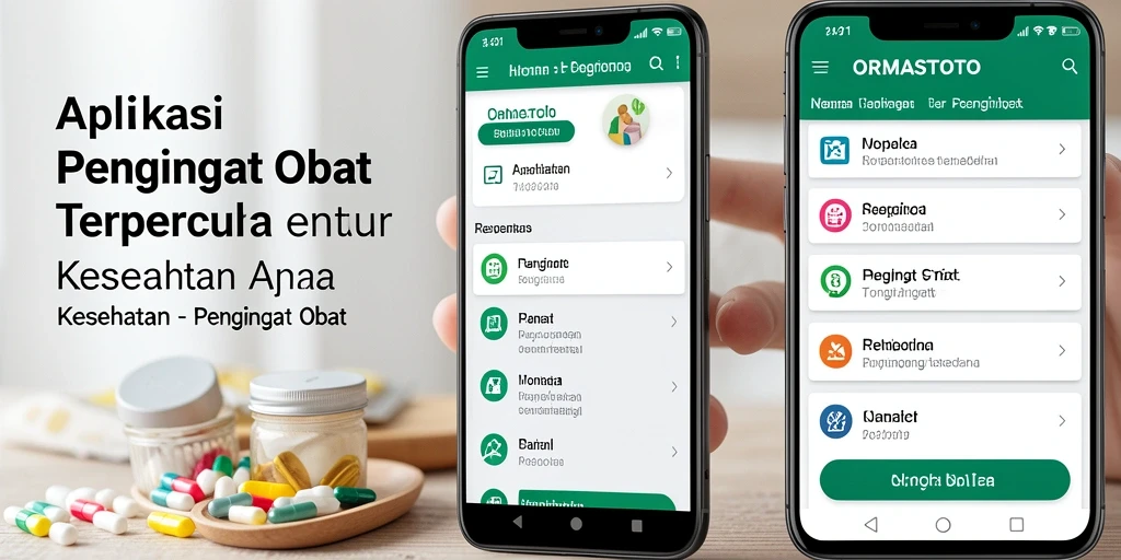 Antarmuka pengguna aplikasi <strong>ORMASTOTO</strong> untuk pengingat obat yang efektif.