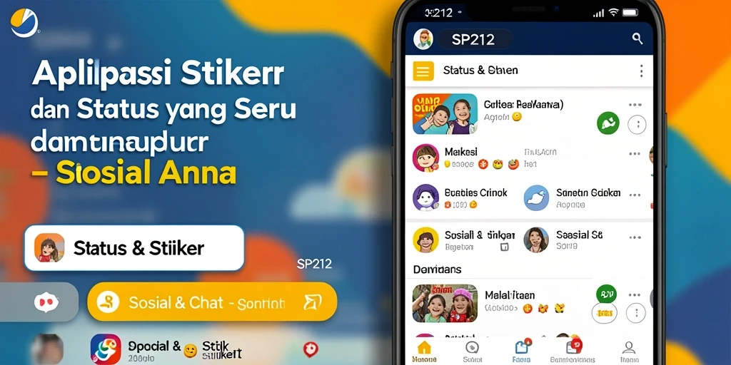 Antarmuka SP212 menampilkan berbagai pilihan stiker menarik.